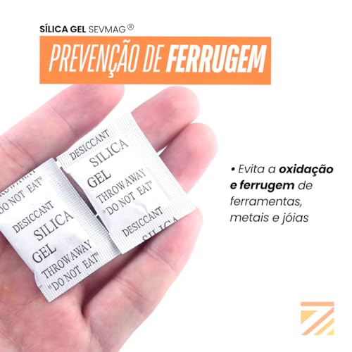 500 Sachês Sílica Gel SEVMAG Antimofo Dessecante Contra Umidade Ferrugem Roupas Eletrônicos Gaveta C