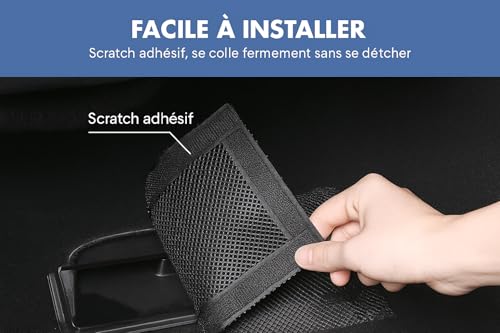 CLARENEL IN MOTION - Untersitz-Lüftungsgitter (2 Stück) für Tesla Model 3 / Model Y / Model Y Juniper / Model 3 Highland - Polyester-Mesh schwarz 24 × 12 cm, Klettbefestigung