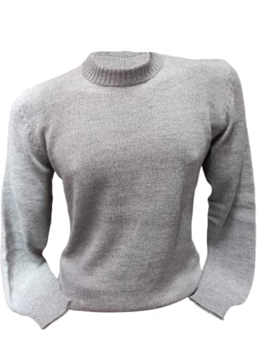 Laine d'alpaga pour homme gris clair XL pull chaud et léger