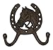 Cast Iron Horseshoe 2-Hook, Brown