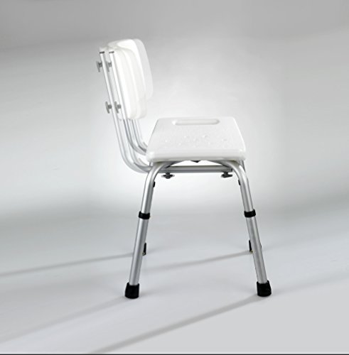 WENKO Badhocker mit Rückenlehne Secura - bis 130 kg Tragkraft aus weißem Kunststoff 50 x 65.5-83.6 x 51.5 cm - 20926100 - 20926100 WENKO Badhocker mit Rückenlehne Secura - bis 130 kg Tragkraft aus weißem Kunststoff 50 x 65.5-83.6 x 51.5 cm - 20926100