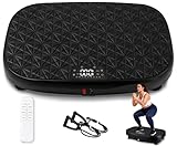 Worldgeil Vibrationsplatte Rüttelplatte Sport für Zuhause - 199 Vibrationsstufen 9 Programme Vibrationsplatte mit Integriertem Lautsprecher zum Abnehmen & Ganzkörpertraining Max. Belastung 150 kg