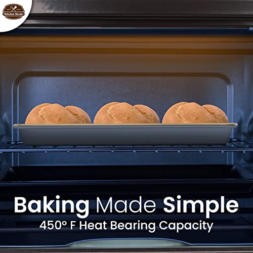 Kitchen Nerds Quarter Sheet Pan 9X13 Inches - Rust Free & Non-Stick Aluminum - Heavy Duty & Hand Washable Rimmed Baking Sheet - Perfect For Baking & Roasting #TOP3