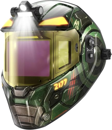 ANDELI Auto Darkening Welding Helmet with Light-Full Digital Filter, 7.2'x3.2' Extra Wide Panoramic View, Type-C Fast Charging True Color Wide Shade 4/5-9/9-13 for Weld Cut Grind