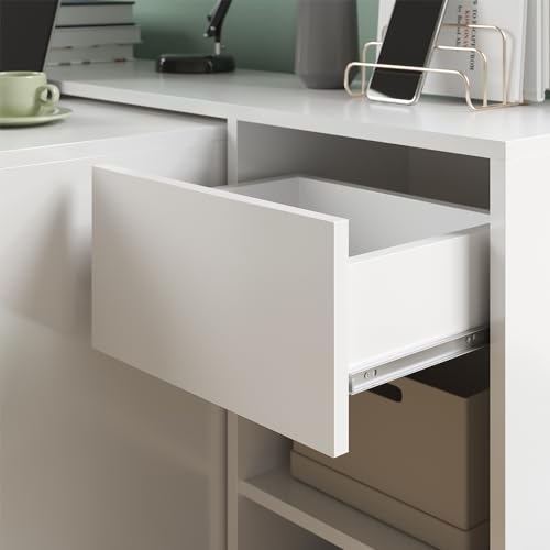 Vicco Schreibtisch Ben, Arbeitstisch für das Büro, Weiß, 145 x 46.4 cm