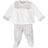 BABIDU Uni Baby Conjunto para Bebé Niño Primavera-Verano Con Camiseta de Manga Larga Y Polaina A Rayas Set, Einfarbig, 0 Monate