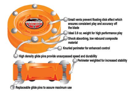 Franklin NHL Street Roller Hockey Pro Commander Puck-Orange