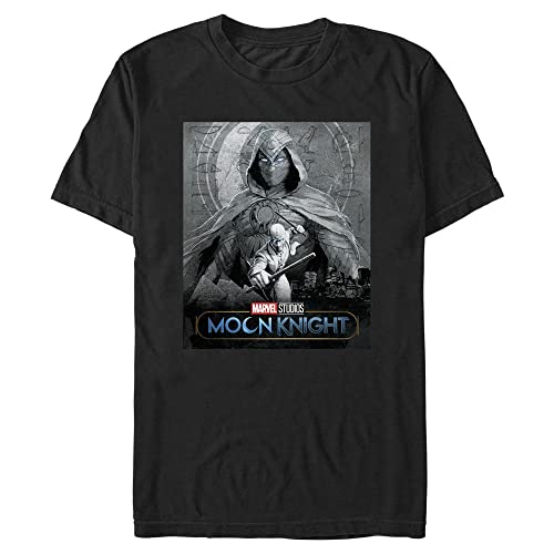 Marvel Men's Moon Knight Portrait T-Shirt, Black, 4XL