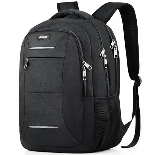Image of BIKROD Backpack for Men and Women, School Backpack for Teens | Black Backpack for Boys Fits 15.6 Inch Laptop, Water Resistant Travel College Bookbag