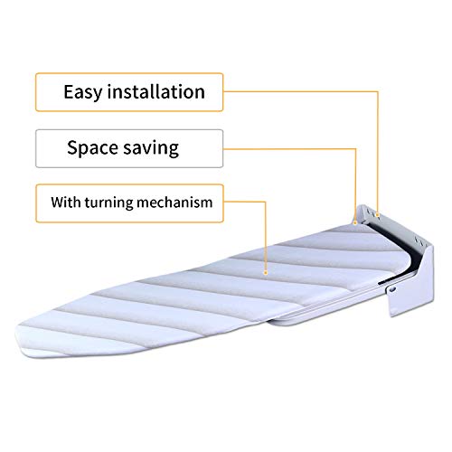Nisorpa Wall Mounted Ironing Board 37" X 13" Fold Away 180° Swivel Iron Board With Heat Resistant Cover In Wall Ironing Board Space Saving For Home Laundry Room #TOP2