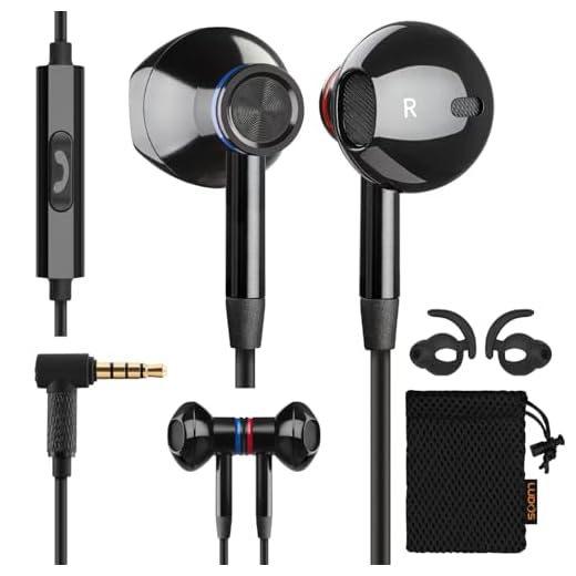 LUDOS NOVA Wired Earbuds in-Ear Headphones, Earphones with Microphone, 5 Year Warranty, 3.5mm Earphones Plug in Ear Buds, Videoconference, Calls Compatible with iPhone, Android, Laptop, Chromebook