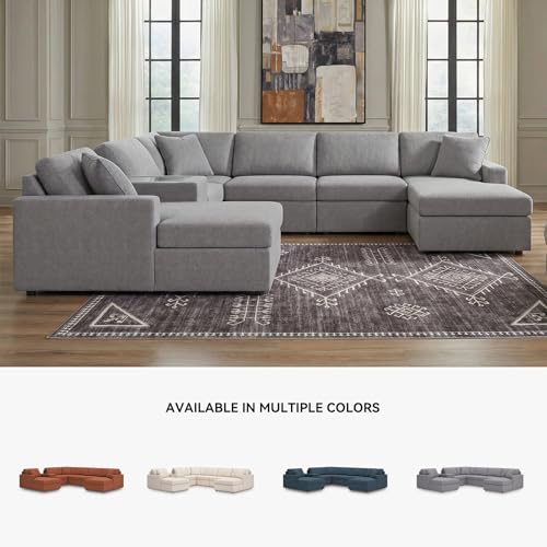 Image of Signature Design by Ashley Modmax U Shaped Modular Sectional Sofa, Granite