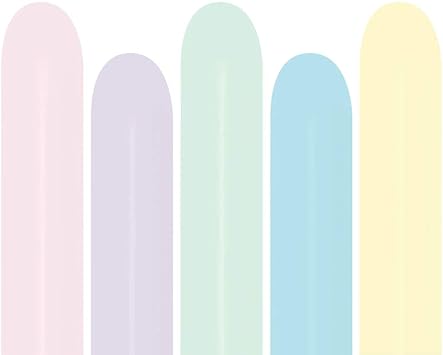 Betallatex 57379 Pastel Matte Assorted Latex Party Balloons, 260B, Pastel Matte Assorted, Pack of 50