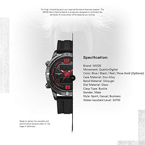 WEIDE WH8602 Relógio Eletrônico Digital de Quartzo Calendário de Tempo Duplo Semana Alarme 3ATM Temp