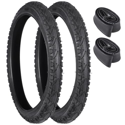 2 Pcs Bike Tires 16x1.75/47-305 with 2 Pcs Bike Tubes 16” X 1.5” - 1.75” AV 32mm Valve, Puncture-Resistant BMX Bicycle Tires, Bike Replacement for Beach Cruiser Mountain Bikes(AK-935) by Lnrueg - Used condition - US$11.14