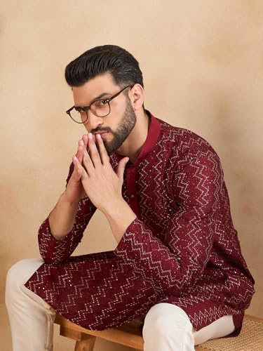 Image of Amazon Brand - Tavasya Men Linen Traditional Regular Kurta | Ethnic Wear