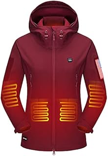 DEWBU Heated Jacket with Battery Pack Winter Outdoor Soft Shell Electric Heating Coat
