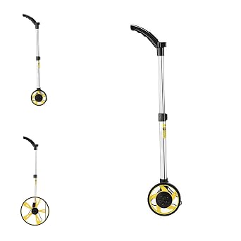 Road Measure, Walking, Length, Distance Measuring Instrument, 4 Digit Counter in 3.9 inches 10 cm increments, Load Counter, 32.8 to 399.9 ft 10 to 999.9 m, 4 Levels, Small Wheels, Counting