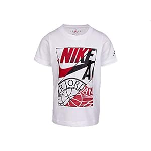Nike Air Jordan Boys’ 8-20 Jumpman Cotton T-Shirt (New White, Large)