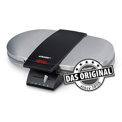 Cloer 1329 Doppelwaffeleisen für zwei Herzwaffeln, 1700 W, Waffelgröße je 15,5 cm, optische Fertigmeldung, mattiertes Edelstahlgehäuse – Bild 3