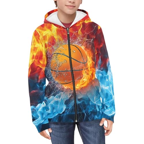 Image of Biyejit Kids Novelty 3D Graphic Printed Hooded Sweatshirt Boys Girls Zip Up Hoodies Age 6-16 Years