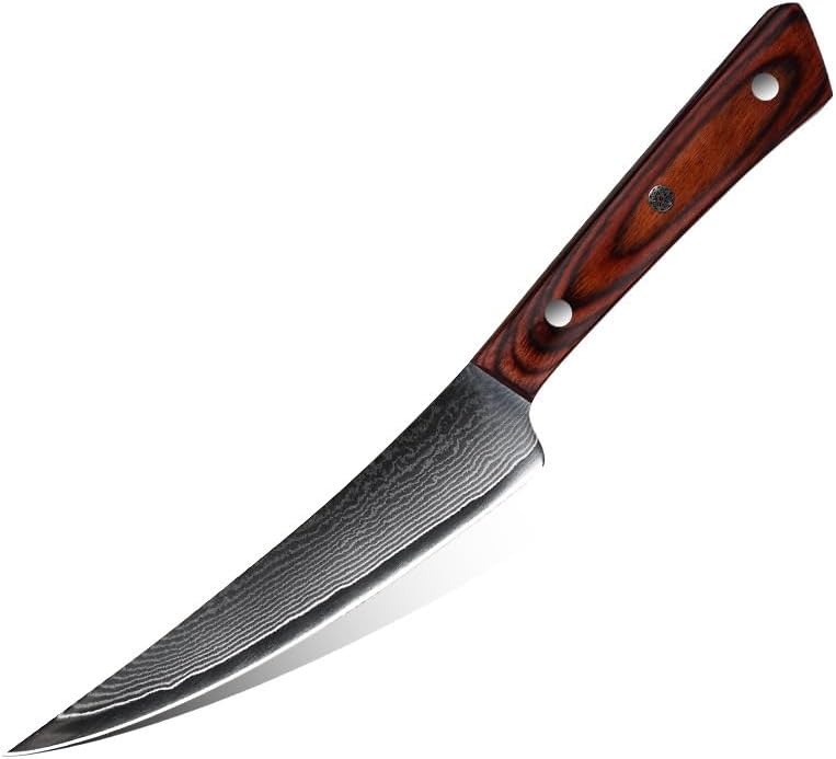 Meat Cleaver,Cleaver Knife 5.5 Inch Damascus Steel Boning Knife Meat Cleaver Hunting Knife Professional Butcher Fish Fruit Vegetables Slice Kitchen Chef Knife, LAMAJIGA5844