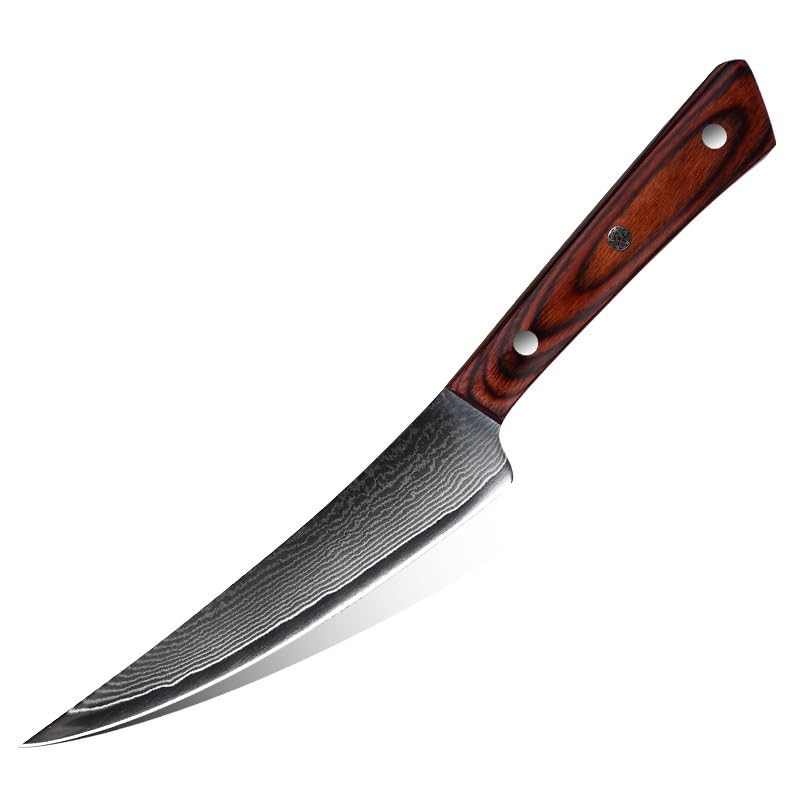 Boning Knife, 5.5 Inch Damascus Steel Boning Knife Meat Cleaver Hunting Knife Professional Butcher Fish Fruit Vegetables Slice Kitchen Chef Knife
