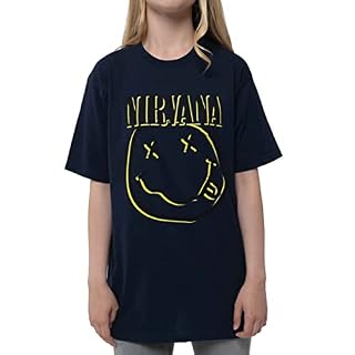 Nirvana Kids T Shirt Blanc Smiley Band Logo Nouveau Officiel Orange (Ages – Image 3