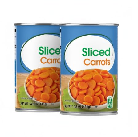 Sliced Carrots, Canned Carrots, 14.5 oz Can (2 Pack)