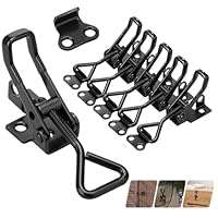 Kigniote 6 Stück Spannverschluss Edelstahl GH-4001 Kistenverschluss Schnappverschluss Hebelverschluss Bordwandverschluss Verschlusshaken Spannverschluss Metall für Kisten Schrank (Schwarz)
