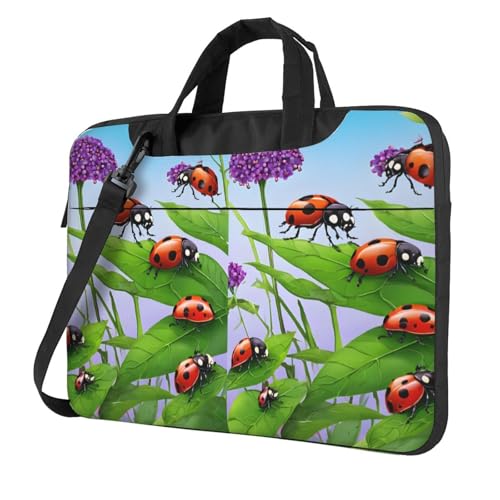 Sac d'ordinateur portable fin anti-choc protège votre PC du quotidien motif coccinelle