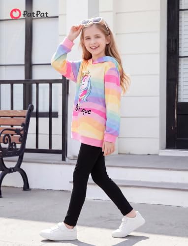 Image of PATPAT Girls 2 Piece Outfits Long Sleeve Hoodie and Leggings Clothing Set Outfits for Girls 4-12Y Fall /Winter Outfits
