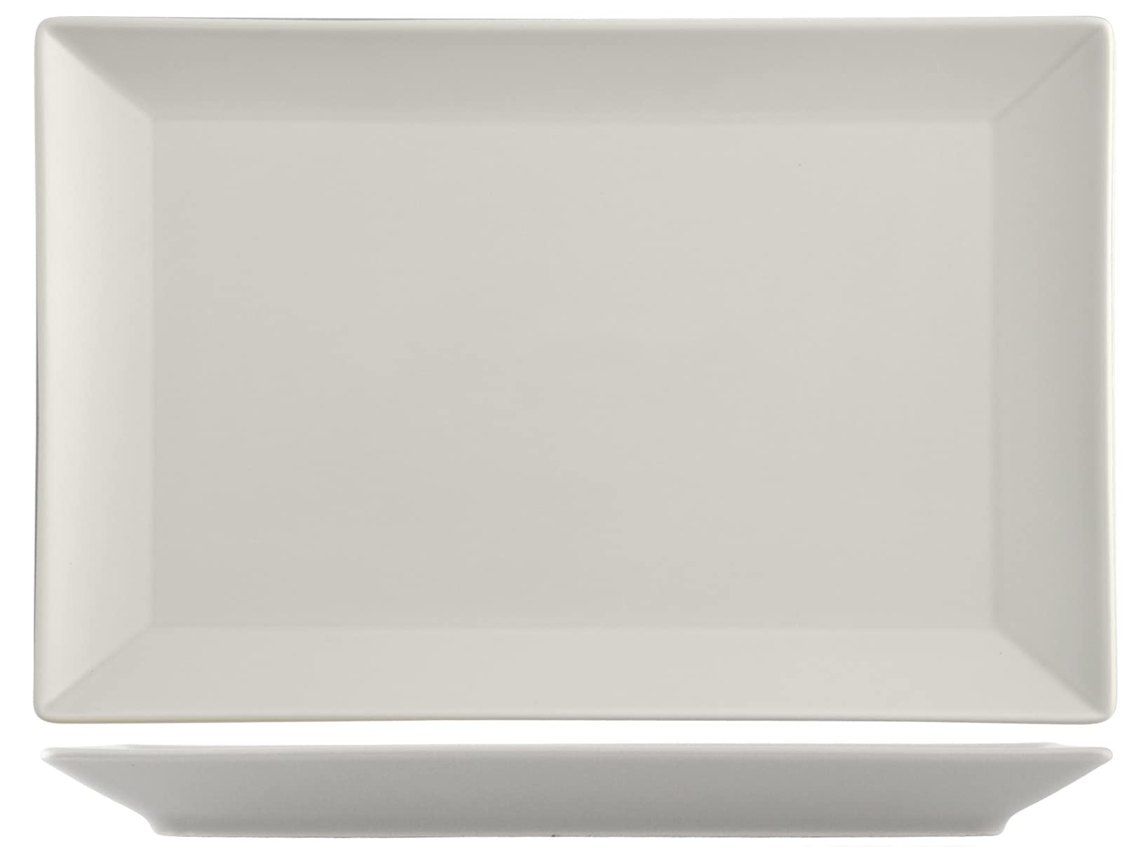 H&H 6 Stoneware Plates Osaka Rectangular Dove Grey 30x20