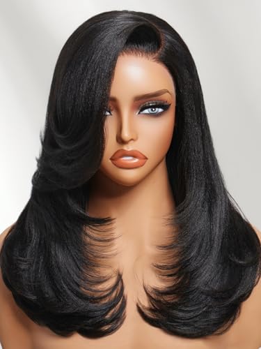Julia Hair Pre Side-Part Yaki Straight Glueless Drawstring Wig 7x5