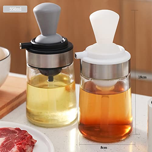 Ölpinsel Flasche, RoseFlower 3-in-1 Silikonbürste mit Glasölflasche wird zum Hochtemperatur-Picknickgrillen im Freien, zum Bürsten von Steaks, zum Kochen in der Küche, zum Backen, Salat #3