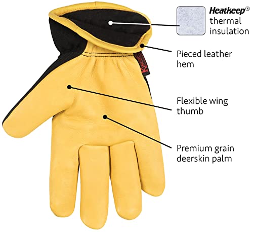 Kinco Lined Premium Hybrid Leather Work Gloves, Heatkeep™ (Style No. 101Hk) #TOP2