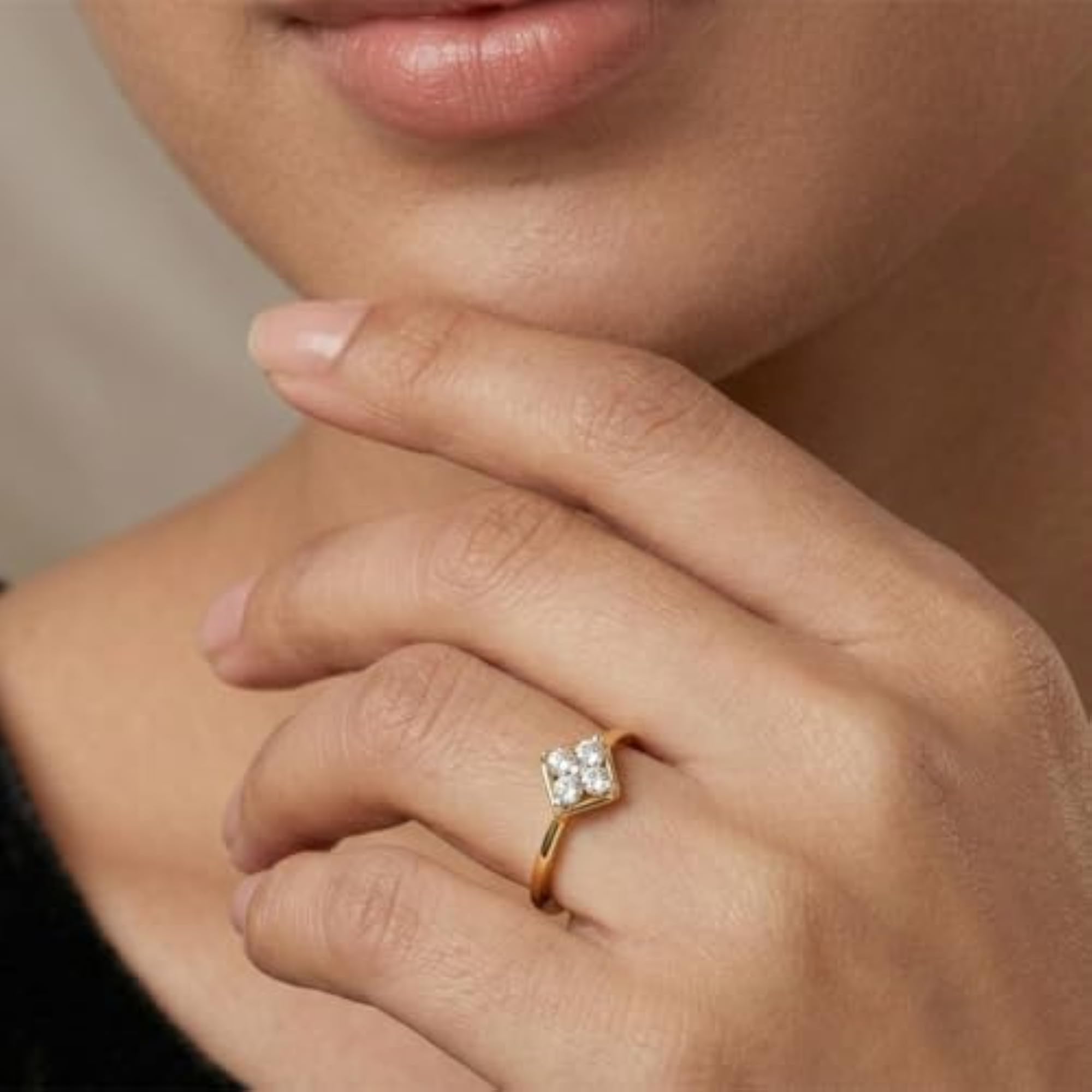 Women's Lab Grown Diamond Ring 0.07ct in 925 Silver