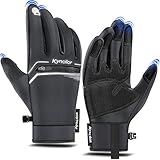 【WARME RUTSCHFESTE FAHRRADHANDSCHUHE】 Outdoor Winterhandschuhe haben eine gute Rutschfestigkeit. Selbst wenn Sie auf Bergstraßen fahren, können Sie sich am Lenkrad, am Lenker, am Mobiltelefon oder an anderen Werkzeugen festhalten, um mehr Sicherheit zu gewährleisten. Da die Handschuhe dünn und rutschfest sind, können Sie auch das Bremsen und Schalten frei steuern.