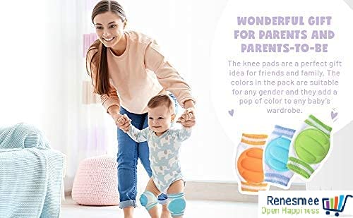 Image of Renesmee Knee Pads for Crawling Babies, Anti Slip Elbow & Knee Guard for Toddler /Infant Upto 2 Years Age-Soft Fabric & Comfortable-Set of 2 Pairs