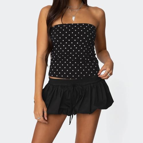 Tube Top Women Sleeveless Backless Strapless Bandeau Teen Girl Y2k Cute Floral Graphic Going Out Crop Shirt3