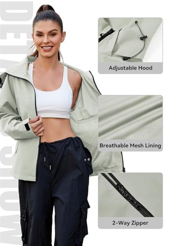 Zando Waterproof Rain Jacket Women Lightweight Raincoat for Women Loose Fit Windbreaker Jacket with Hood Hiking Outdoor4