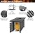 Greesum 43 Inch Outdoor Gas Fire Pit Table, 50,000 BTU Steel Propane Firepit with Blue Glass Rock, Add Warmth and Ambience to Parties On Patio Garden Backyard, Black