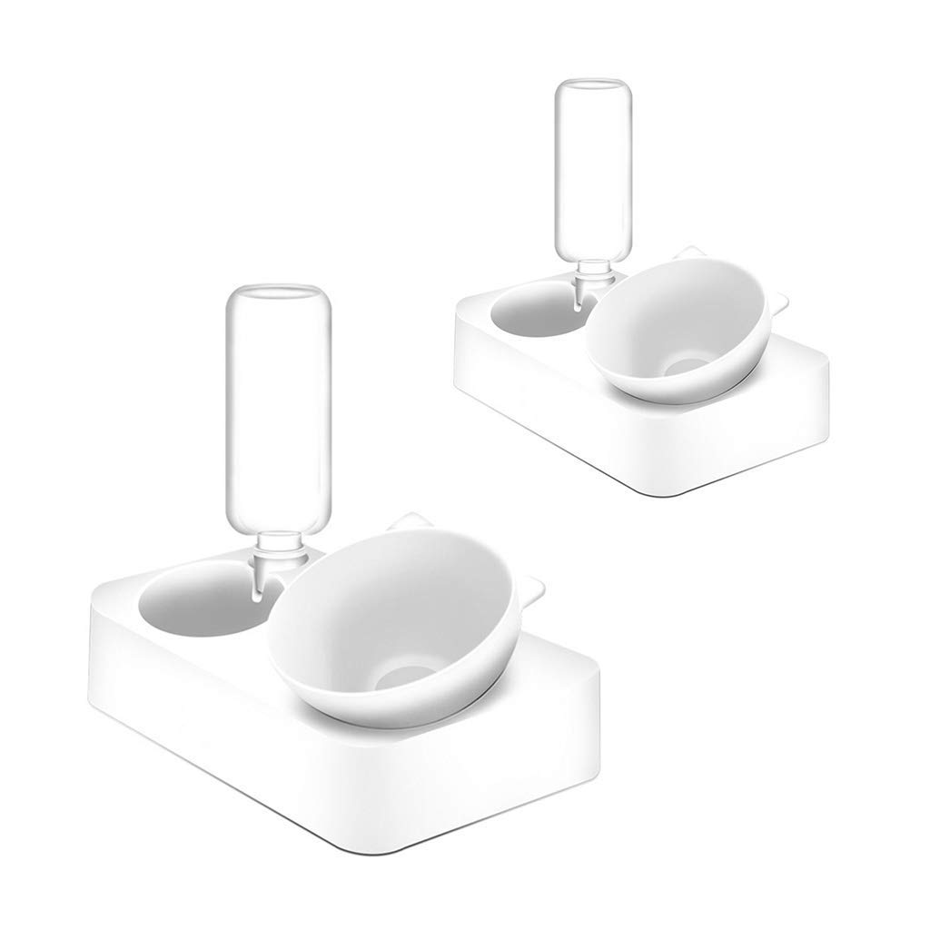 Pet Feeder Dog Cat Food Water Bowl Automatic Fountain Raised Double Bowls Drinking Dish Pets Supplies