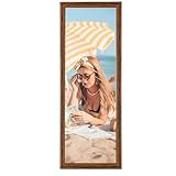 13x39 Wood Frame Brown, Rustic Natural Wooden 39x13in Poster Picture Frame, Distressed 13 x 39inch Woodgrain Gallery Photo Frame with HD Plexiglass, Horizontal Vertical Wall Mounting Display 1pcs