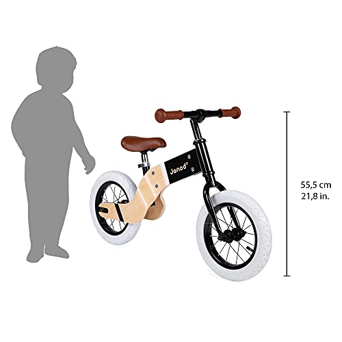Janod - Deluxe Balance Bike In Wood and Metal - Nordic Retro Look - Develops Balance and Independence - Adjustable… – Bild 8