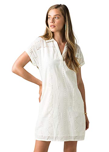 prAna Womens Ladyland Dress, Soft White, Large