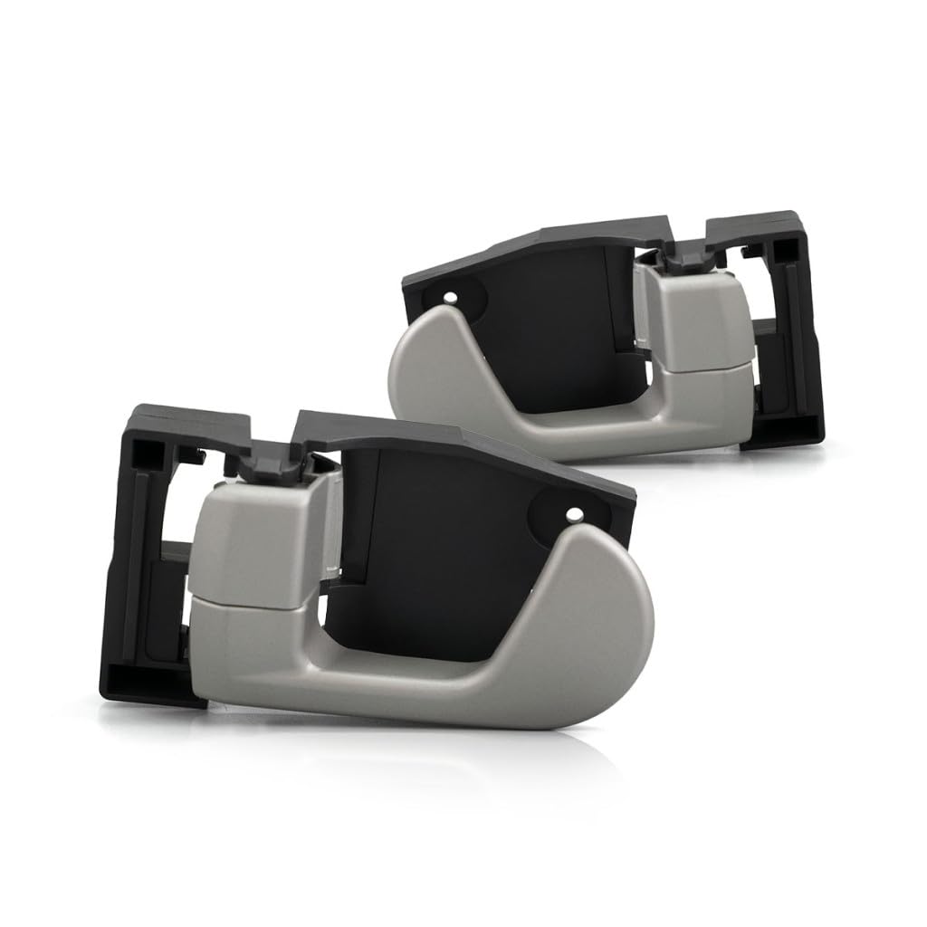 For Mitsubishi Galant 2004-2012 Interior Door Handle Driver and Passenger Side | Pair | Front Or Rear | Gray | Plastic | w/Door Lock Button | All Submodels | MI1352117, MI1353117 | MR642040, MR642041