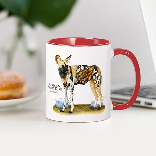 Taza de cerámica 11 oz de diseño African Wild Dog miniatura 4