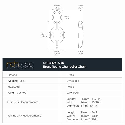 Image of RCH Hardware Lighting Chain, Oil Bronze Black