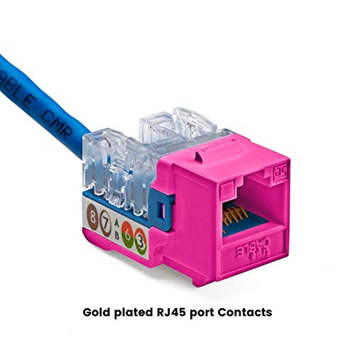 TRUE CABLE Cat5e Keystone Jack modular RJ45 rosa 24 piezas miniatura 6